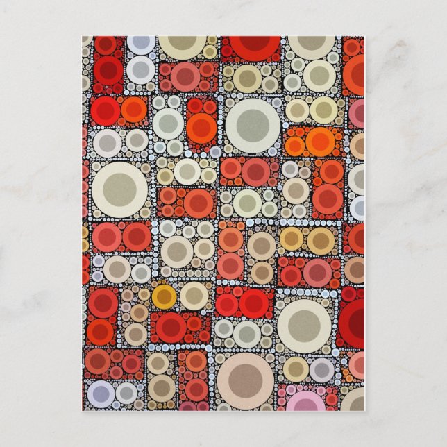 Coola Modern Circle Orange Red Mosaic Tile Vykort (Framsida)