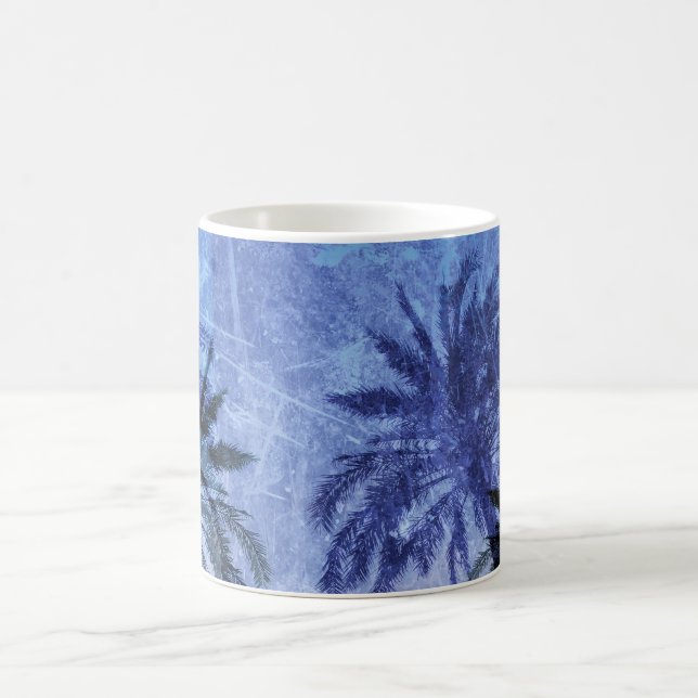 Coola modern designkonst för blå natur kaffemugg (Center)