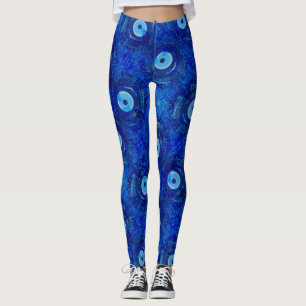 Coola modern digital konst av det onda ögamönste leggings