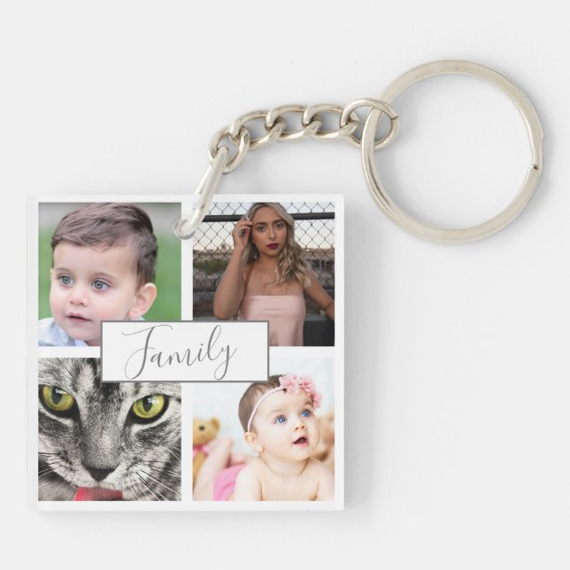 Coola Modern Family Photo Collage Keychain (Baksidan)