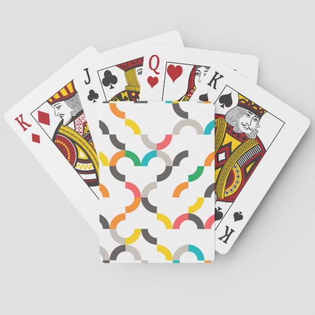 Coola, modern, färgstark, cirkelformad trendig casinokort (Baksidan)