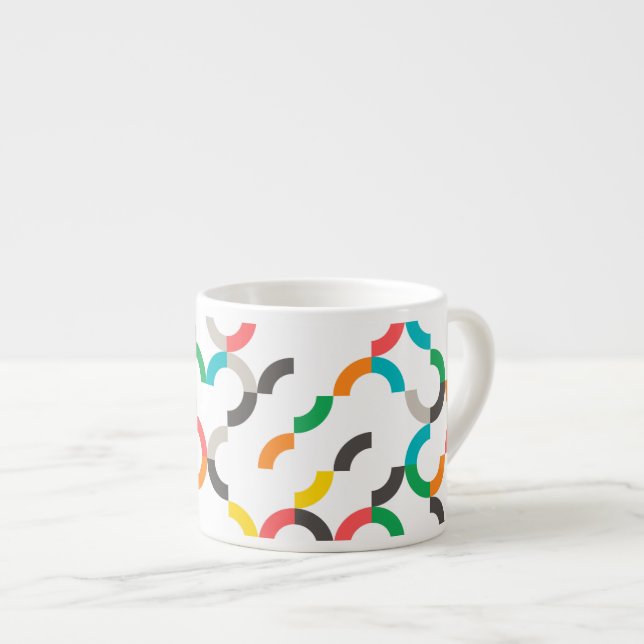Coola, modern, färgstark, cirkelformad trendig espressomugg (Framsida höger)