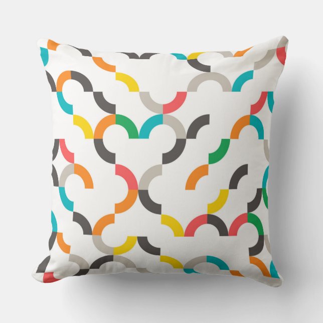 Coola, modern, färgstark, trendig, cirkelformad ge kudde (Framsida)