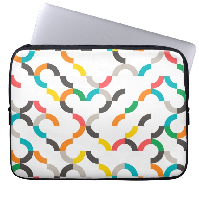 Coola, modern, färgstark, trendig, cirkelformad ge laptop fodral (Framsidan)