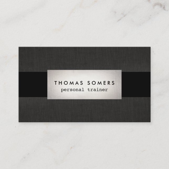 Coola Modern Faux Silver Personal Trainer Visitkort (Framsida)