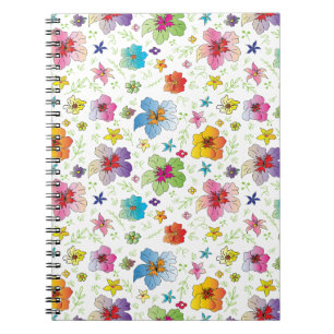 Coola Modern Flower Mönster Snyggt Anteckningsbok