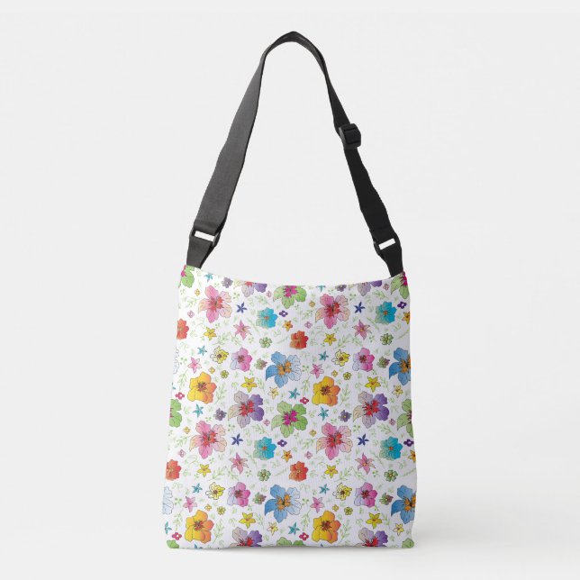 Coola Modern Flower Mönster Snyggt Tote Bag Axelväska (Framsida)