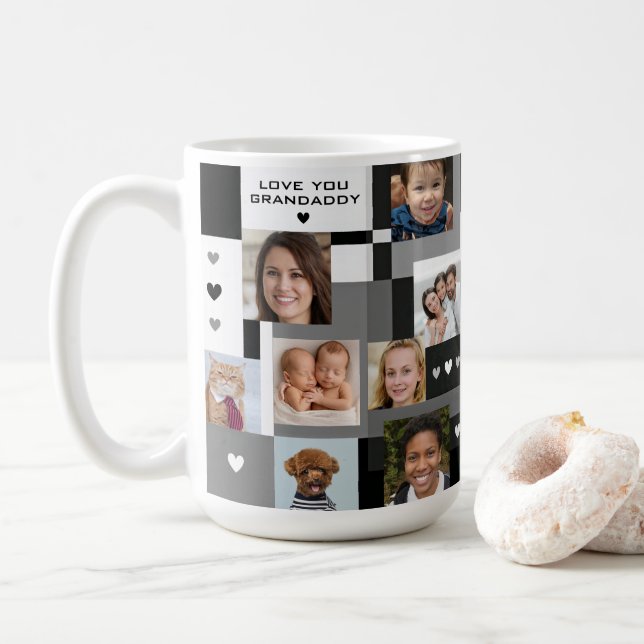 Coola Modern Gift Add 18 Photos Kärlek You Grandad Kaffemugg (Med munk)
