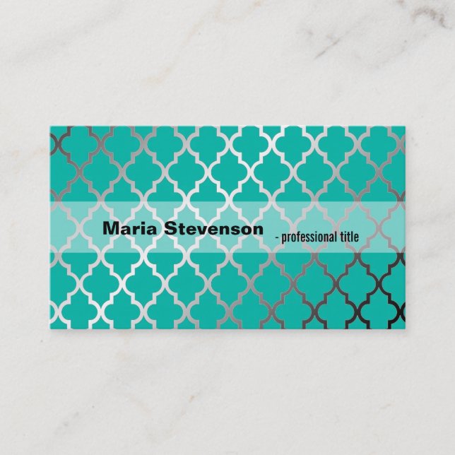 Coola, modern granatkorv och grått-katrefoil visitkort (Framsida)