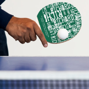 Coola Modern Grönt Bord-Tennis-Paddle med Namn Pingisracket