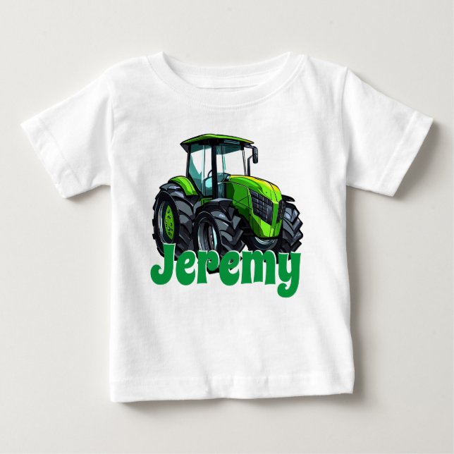 Coola Modern Grönt Tractor T Shirt (Framsida)