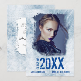 Coola Modern Grunge Dubbla Sided Photo Blue Grad Meddelande