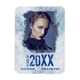 Coola Modern Grunge Photo Blue Grad-meddelande Magnet