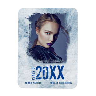 Coola Modern Grunge Photo Blue Grad-meddelande Magnet