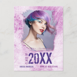 Coola Modern Grunge Photo Rosa Grad-meddelande Vykort