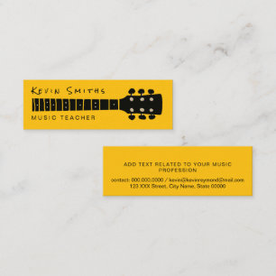 Coola Modern Guitar Music Teacher Gult/svart Mini Visitkort