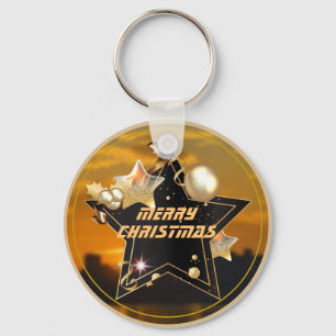Coola Modern Guld Black Metallic Stars God jul Nyckelring
