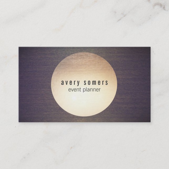 Coola Modern Guld Circle Wood Grain Visitkort (Framsida)