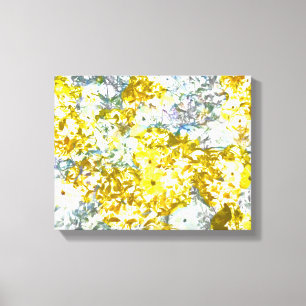 Coola, modern,gult grått romantisk blomma mönster canvastryck