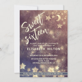 Coola modern kelestial måne och stjärnor söta 16 inbjudningar