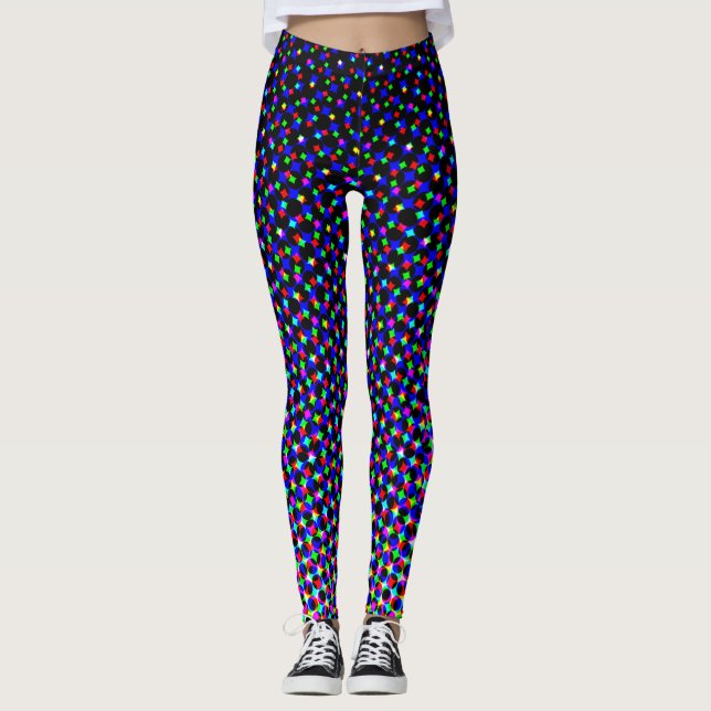 Coola Modern Lila Färg raftone Pixel Digit Geek Leggings (Framsida)