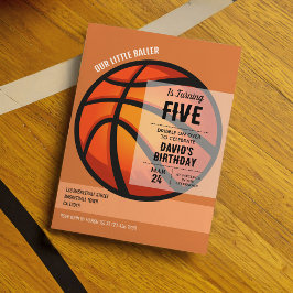 Coola Modern Little Baller Basketball Birthday Inbjudningar