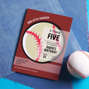 Coola Modern Little Slugger Baseball Birthday Inbjudningar