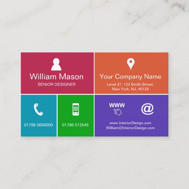 Coola Modern Metro Stil Design - Affärskort Visitkort (Framsida)