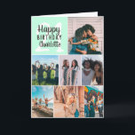 Coola Modern myntbildsrutnät 21 år Kort<br><div class="desc">Coola Modern myntbildsrutnät 21-årsdag,  lägg till 8 av dina vänners favoritfoto med ett modernt och coola elegant-skripttypsnitt. Lägg till meddelandet i.</div>