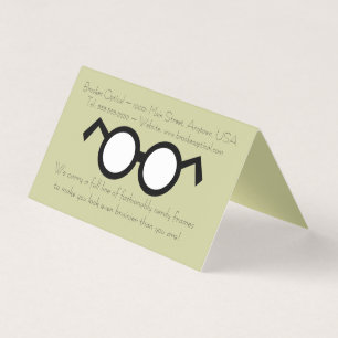 Coola Modern Optometrist Nerdy Round Black Glasses Visitkort