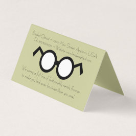 Coola Modern Optometrist Nerdy Round Black Glasses Visitkort