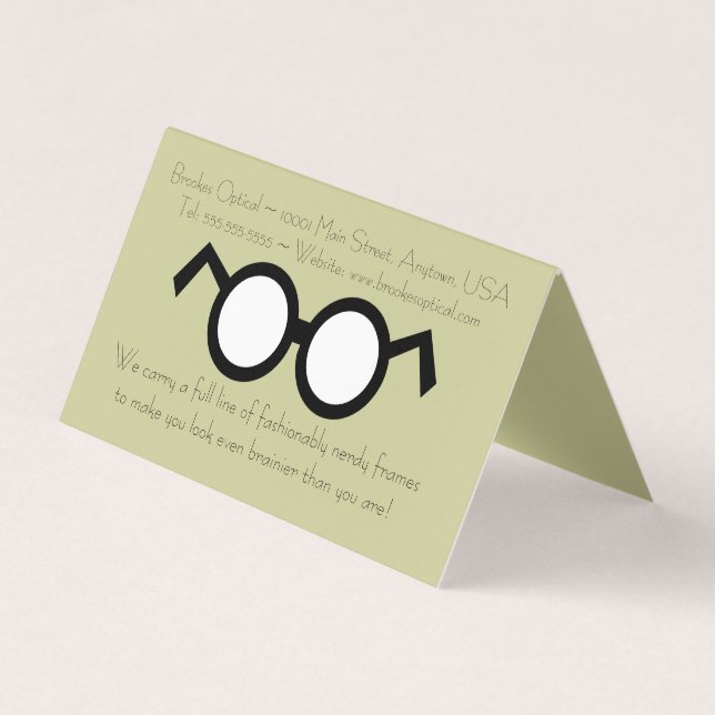Coola Modern Optometrist Nerdy Round Black Glasses Visitkort (Framsida)