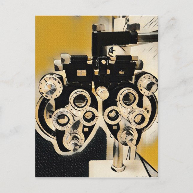 Coola Modern Optometrists Phoroptor Lences Vykort (Framsida)