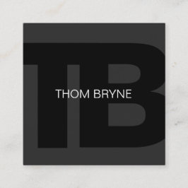 Coola Modern Professionell Black 2 Brev Monogram Fyrkantigt Visitkort