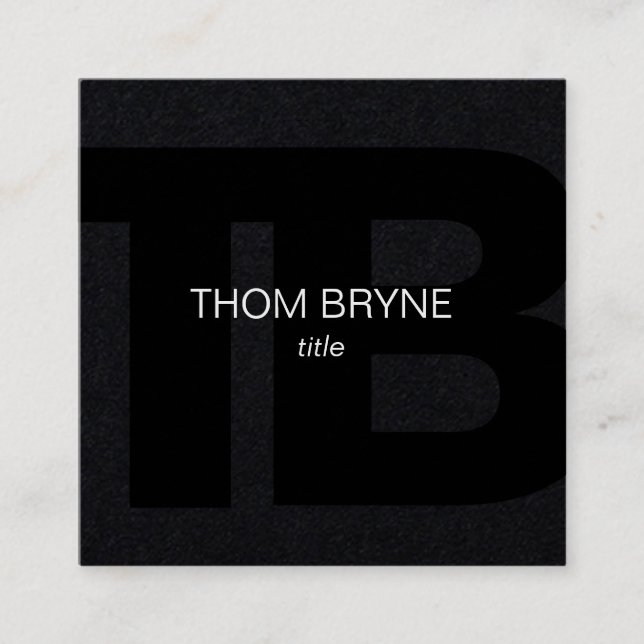 Coola Modern Professionell Black 2 Brev Monogram Fyrkantigt Visitkort (Framsida)