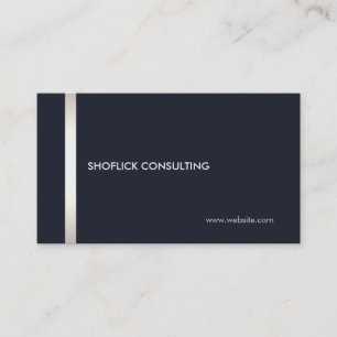 Coola Modern Professionell Navy Blue Silver Rand Visitkort