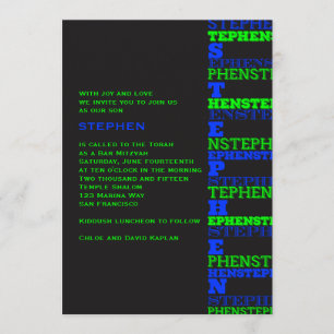 Coola Modern Pub Mitzvah-inbjudan Stephen Inbjudningar