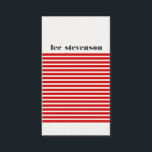 Coola Modern Red and Black Stripe Hip Visitkort<br><div class="desc">Fet men ren design - original av Maura Reed.</div>