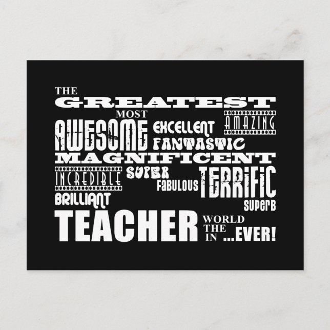 Coola Modern Roligt Lärare: Underbarare lärarvärld Vykort (Framsida)