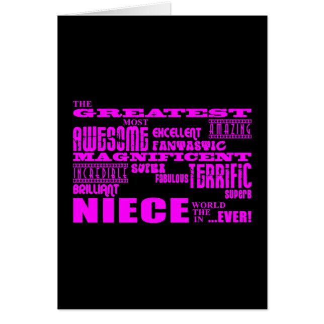 Coola Modern Roligt Nieces : Underbarare Niece Hälsningskort (Framsidan)