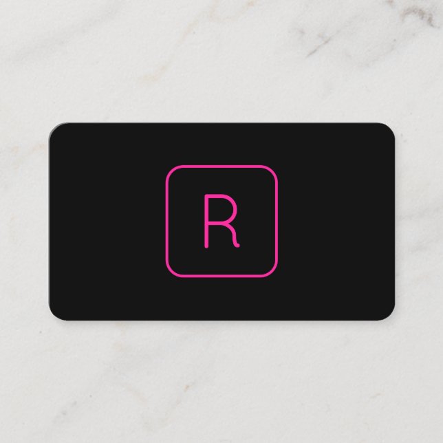 Coola Modern Rosa Black Monogram eller Company Bre Visitkort (Framsida)