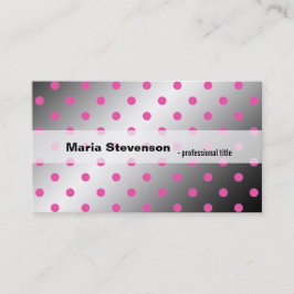 Coola, modern rosa och grått polka dots visitkort