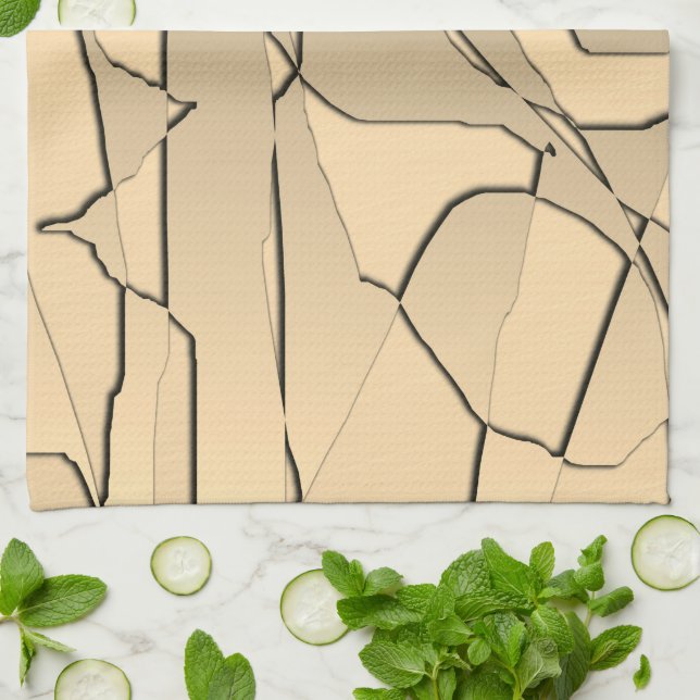 Coola Modern Shatted Guld Kökshandduk (Vikta)