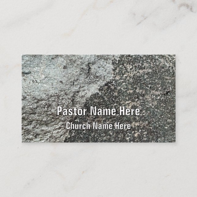 Coola Modern Sten Granite Christian Church Pastor Visitkort (Framsida)