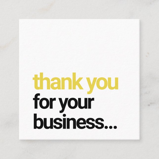 Coola Modern Tack-kundvärdering infogning Fyrkantigt Visitkort (Framsida)