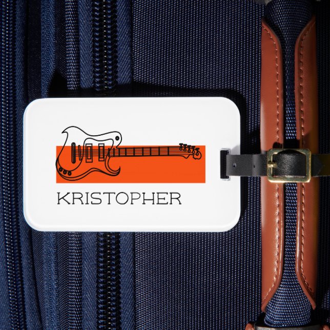 Coola Modern Trendig Minimal vit Lägg till Namn Gu Bagagebricka (Framsida Insitu 4)