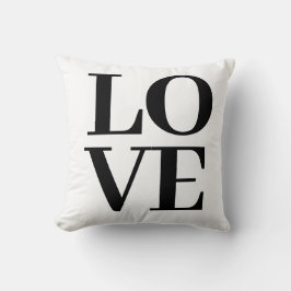 Coola Modern White Black Kärlek Dekorativ kudde