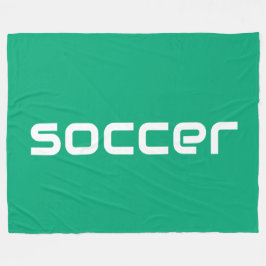 Coola Modern White SOCCER Text på Bright Grönt Fleecefilt