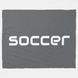 Coola Modern White SOCCER Text på medium Grått Fleecefilt