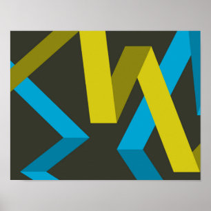 Coola, moderna, geometriska trendig poster